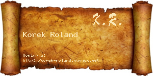 Korek Roland névjegykártya